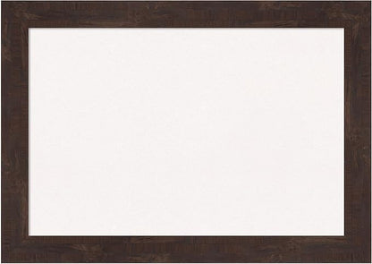 Amanti Art White Cork Board for Wall, 15x21 Vision Board with Brown Wood Frame, Small Corkboard Office Decor for Home Organization, Country Rustic Corkboard Pinboard to Display Items for Home