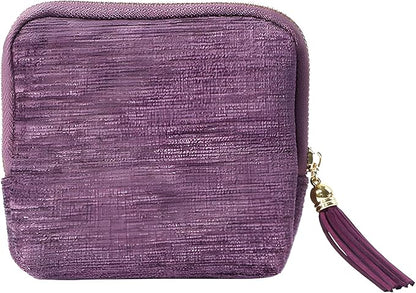 Travel Jewelry Case, Small High-End Large-Capacity Tassel Storage Bag Gifts for Women, Pouch Bags with Zipper, Velvet Jewelry Organizer Storage Bag for Bracelet Rings Earring (Purple)