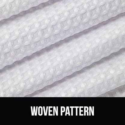 GORILLA GRIP Waffle Shower Curtain, Thick Weighted Fabric, Wrinkle and Rust Resistant, Classic Hotel Quality Design, Heavy Duty Long Curtains for Bathroom Showers, Bath Tubs, Machine Wash, 72x72 White