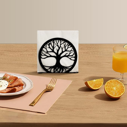 Napkin Holder for Table, Standing Napkin Dispenser Outdoor Farmhouse Black Cocktail Napkin Holders for Kitchen Coffee Shop Dining Room (4.7"x 1.6"x 4")