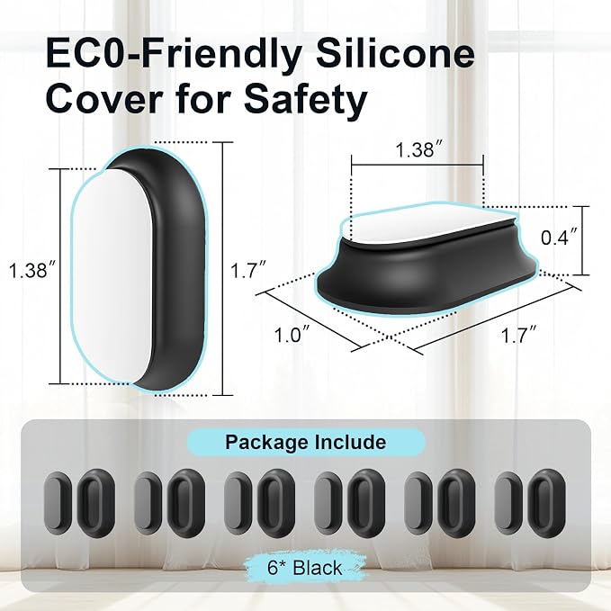 Magnetic Remote Control Holder Self-Adhesive Wall Mount, 6 Pack Upgraded Silicone Organizer Storage Wall Holder for Home Office TV, Fan and Air Conditioner Remote Control Black
