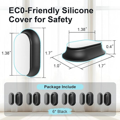 Magnetic Remote Control Holder Self-Adhesive Wall Mount, 6 Pack Upgraded Silicone Organizer Storage Wall Holder for Home Office TV, Fan and Air Conditioner Remote Control Black