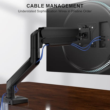 WALI Single Monitor Mount for 13-34 inch Screens, Adjustable Single Monitors Arm, Regular Screen up to 32 inch, 26.4lbs, Computer Monitor Stand for Desk, VESA 75/100mm (GSMP001N), Black