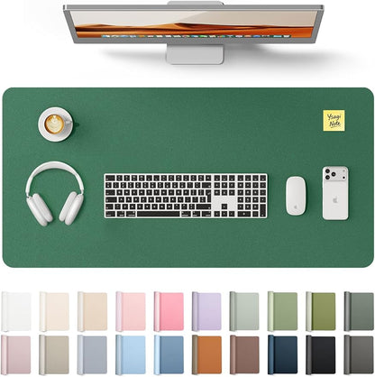 YSAGi Leather Desk Pad Protector, Office Desk Mat, Large Mouse Pad, Non-Slip PU Leather Desk Blotter, Laptop Desk Pad, Waterproof Desk Writing Pad for Office and Home (Jade Green, 31.5" x 15.8")