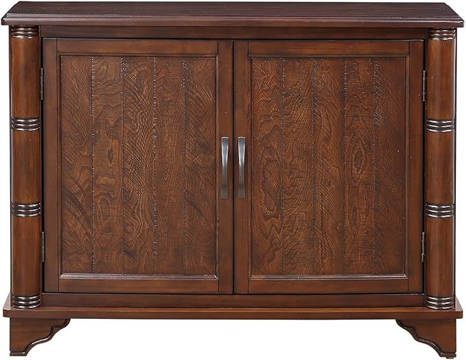 40" Solid Wood Buffet Storage Cabinet,Vintage Console Table with Adjustable Shelf,Retro Sofa Table with Solid Pine Wood Legs for Living Room,Entryway,Light Espresso