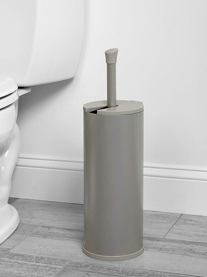 Zenna Home Easy Access Brushed Nickel Toilet Paper Holder, Rustproof, Holds 3 Rolls, Toilet Paper Storage with Lid and Easy Grip Handle, Bath Tissue Holder with Lid, Brushed Nickel