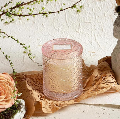 LA JOLIE MUSE Santal Rose Scented Candle – Saffron, Rose & Leather | 6 oz Natural Soy Wax | 40 Hours Clean Burn | Valentines Day Gifts for Her | Elegant Home Decor