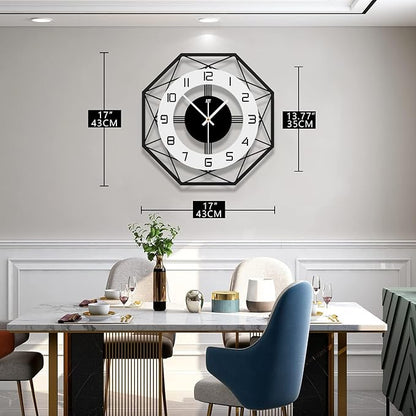 Large Wall Clocks for Living Room Decor Modern Silent Wall Clock for Home House Kitchen Bedroom Decorative Big Wall Clock Non Ticking Battery Operated Quartz for Bathroom Outdoor Indoor 17 in