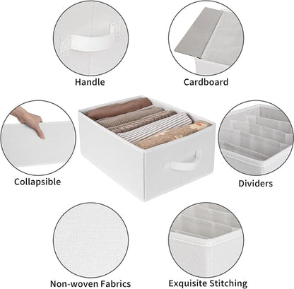 GRANNY SAYS Wardrobe Clothes Organizer, Drawer Organizers for Clothing, Closet Organizers and Storage, Organizer for Drawer, Pants, Jeans, T Shirt, Beige, 4-Pack