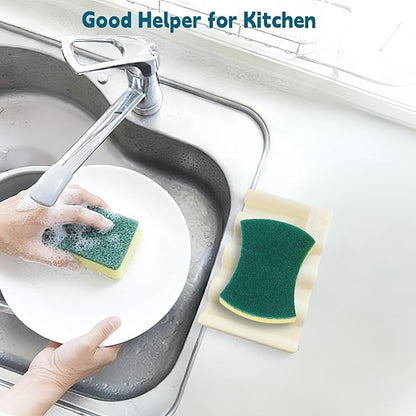 Silicone Soap Dish,Self Draining Soap Holder Perfect for Shower,Bathroom Sink,Kitchen Sink & Travel,Non-Slip Bar Soap Holder Extend Soap Life,Keep Soap Bars Dry & Easy Cleaning Beige-1Pcs