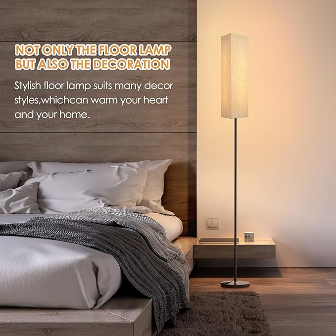 Floor Lamp for Bedroom Living Room Office with Remote Control Modern Living Room LED 4 Color Temperature & Stepless Dimmer, Standing Elegant Lamp 3000k-7000k