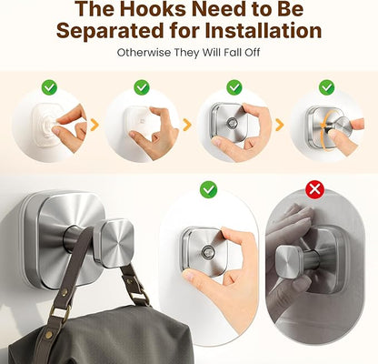 3 PCS Bathroom Hooks for Towels, Suction Cup Hooks for Shower, Door Hooks for Hanging Robe Loofah Removable Wall Hooks for Kitchen Glass Window Silver