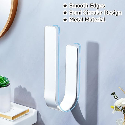 Toilet Paper Storage Wall Mount, Over The Tank Extra Toilet Paper Holder for 3 Rolls Tissue, Metal Tissue Roll Storage Stand for Bathroom, RV Adhesive Loo Roll Holder (White)