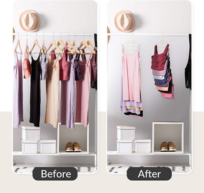 ZEDODIER 2 Pack Tank Top Hanger Space Saving, Bra Hangers for Closet Organizer, Hanging Bra Organizer Tank Tops Holder with 16 Hooks, Metal Closet Organizers and Storage Small Space Solutions, Gold