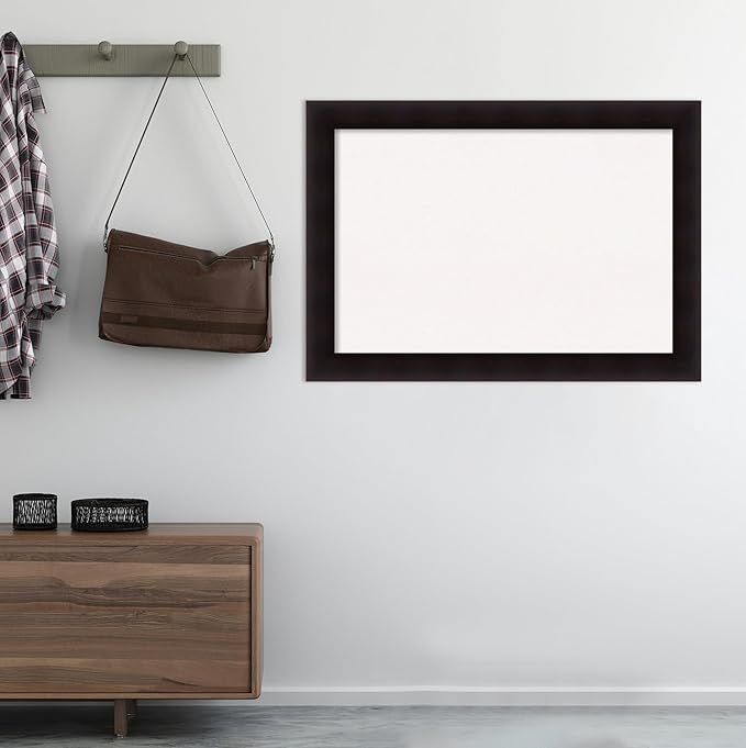 Amanti Art White Cork Board for Wall, 30x42 Vision Board with Brown Wood Frame, Large Corkboard Office Decor for Home Organization, Rustic Farmhouse Corkboard Pinboard to display items for home