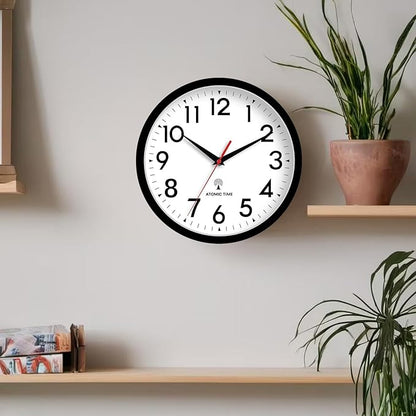 DAXSMY Atomic Wall Clock Analog 14 Inch Battery Operated Modern Decorative for Living Room Kitchen Office Bedroom Bathroom(Black)