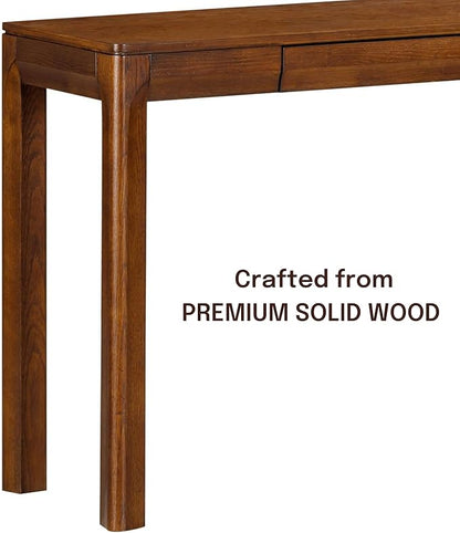 NTC Flow 47-Inch Console Table, Modern Solid Wood Entryway Table with Hidden Drawer, Waterproof & Heat Resistant, Narrow Table for Hallway, Living Room & Foyer, Dark Walnut