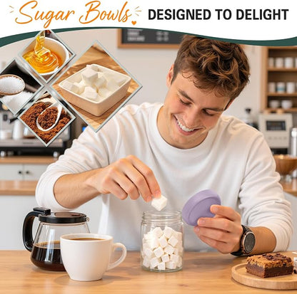 16 oz Overnight Oats Containers with Lids, 6 Pack Wide Mouth Mason Jar with Lid, Yogurt Containers with Lids for Kitchen, Glass Jars for Storage, Pudding, Chia, Prep, Snack, Sugar, (Purple)