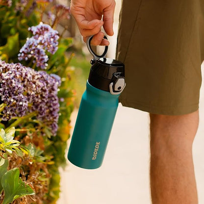 BJPKPK Stainless Steel Insulated Water Bottle with Straw Lid 14oz Reusable Metal Thermal Flask Bottles Keep Cold and Hot,Dawn