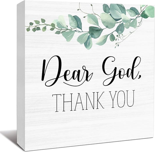 Farmhouse Decor, Christian God Home Decorations, Aesthetic Entry Way Table Shelf Wood Box Decor, Living Room Table Accessories, Boho Office Decorations For Work (05)