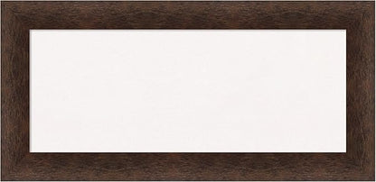 Amanti Art White Cork Board for Wall, 17x35 Vision Board with Brown Wood Frame, Medium Corkboard Office Decor for Home Organization, Casual Corkboard Pinboard to Display Items for Home Organization
