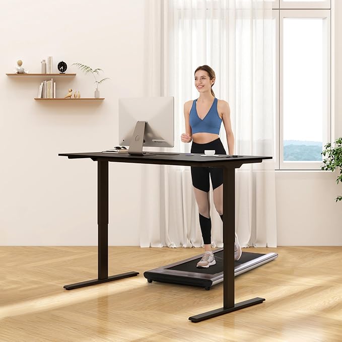 FLEXISPOT E3 Dual Motor Electric Standing Desk 55 x 28 Sit Stand Up Desk, Holds 220 lbs, Adjustable Height w/Memory Presets, One-Piece Black Desktop & Black Frame, Ships in 2 Boxes