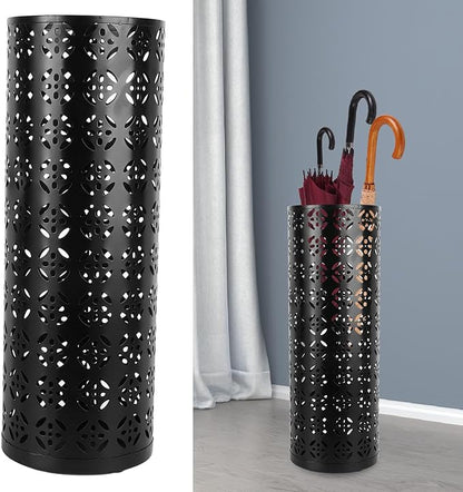 Round Umbrella Organizer Bin, Freestanding Metal Umbrella Holder Umbrella Stand Rack for Entryway, Canes Walking Sticks Holder Rain Collection for Home, Office (Large)
