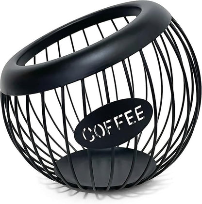 AIYICIII Coffee Pod Holder,K Cup Holders for Counter,Coffee Bar Accessories & Decor,Large Capacity Keurig K-cup Organizer, Nespresso Vertuo Station Organizer,Metal Pods Storage (Black)