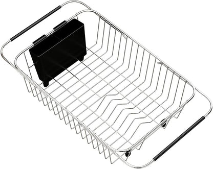 TESOT Adjustable Over Sink Dish Rack Stainless Steel Dish Drying Rack On Counter or in Sink, Rustproof