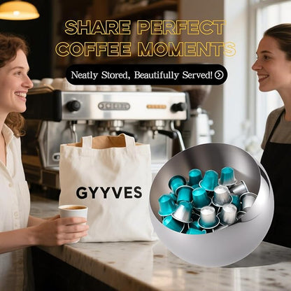 Large Capacity Coffee Pod Holder – Stainless Steel Pod Organizer and Holder | Stylish Coffee Bar Accessories & Countertop Storage (Silver, 5 Pack)