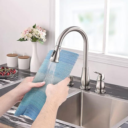 Aofmee Table Runner and Placemats Set of 6 Washable, Heat Resistant Place Mats with Table Runner, Woven Vinyl Table Placemats for Dining Table, Stain Resistant Kitchen Table Mats Sets, Easy to Clean
