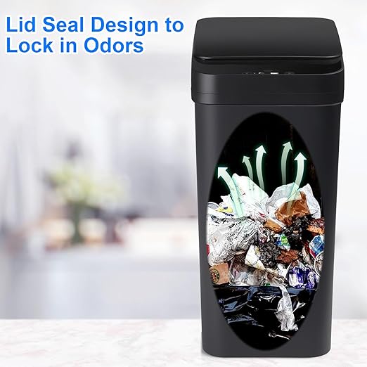 Anborry Bathroom Touchless Trash Can 2.2 Gallon Smart Automatic Motion Sensor Rubbish Can with Lid Electric Narrow Small Garbage Bin for Kitchen, Office, Living Room, Toilet, Bedroom, RV
