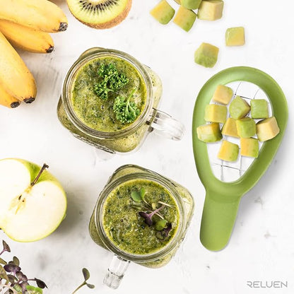 Avocado Slicer Tool - 3.2 x 6.3 Inches Avocado Cuber Tool with Ergonomic Handle, Easy to Use and Clean, Food-Grade Plastic and Stainless Steel, Good for Salads, Guacamole, or Smoothie