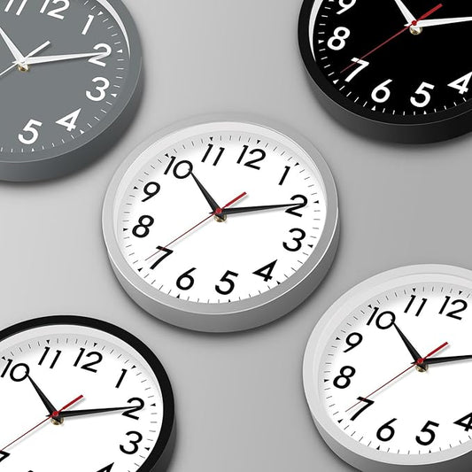 DAXSMY Wall Clock 8 Inch Silent Non-Ticking Battery Operated - Small Analog Clock for Bedroom, Office, Kitchen, Bathroom - Modern Minimalist Decorative Clock (Black)