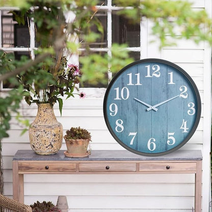 Large Outdoor Indoor Clock Waterproof,18 Inch Waterproof Oversized Wall Clocks,Silent Movement Battery Operated for Garden Patio Pool Room Office Decorative Gifts