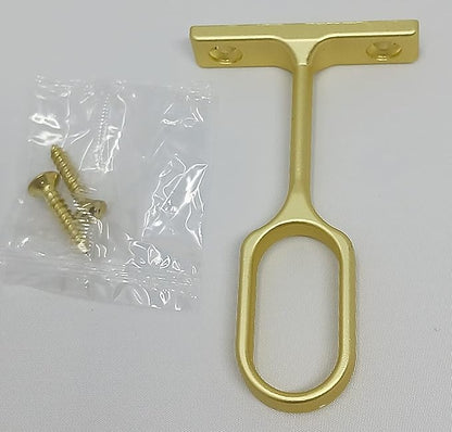 Matte Brass Aluminum Oval Wardrobe Tube Closet Rod with Two End Caps and Screws (24 INCH)