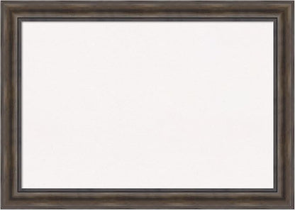 Amanti Art White Cork Board for Wall, 29x41 Vision Board with Brown Wood Frame, Large Corkboard Office Decor for Home Organization, Rustic Farmhouse Corkboard Pinboard to display items for home