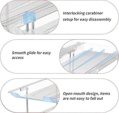 Attelite Can Organizer for Pantry, 3 Sets 4 Tiers Can Storage Organizer Pantry,Soda Can Organizer for Fridge 48 Cans Rack Automatic Rolling Stackable Canned Food Organizer,Clear