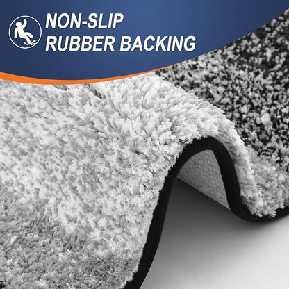 OLANLY Large Bathroom Rugs Mat 59x35, Extra Soft Absorbent Microfiber Bath Rugs, Rubber Backing, Quick Dry, Machine Washable Bath Mats for Bathroom Floor, Tub and Shower, Home Decor Accessories, Black