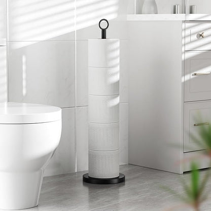 Toilet Paper Holder Stand(with Reserve Function), Free-Standing Spare Rolls Storage Holder, Stainless Steel
