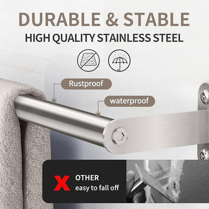 JUYSON 30 Inch Bathroom Towel Bar, Towel Racks for Bathroom Wall Mounted, Stainless Steel Heavy Duty Modern Single Towel Bar Holder Towel Rod Wall Mounted(Single Bar-Brushed Nickel, 30 in)