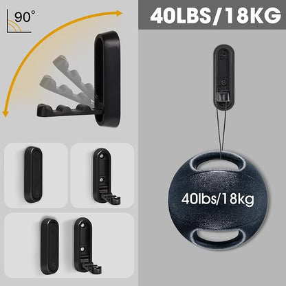 Dntorx Foldable Wall Hook, 40 lbs Heavy Duty Screw Mounted, Aluminum Alloy Flip-Down Black Coat Hook, Space-Saving Folding Wall Hanger for Bathroom Bedroom Entryway Closet, Includes Screws (4 Pack)