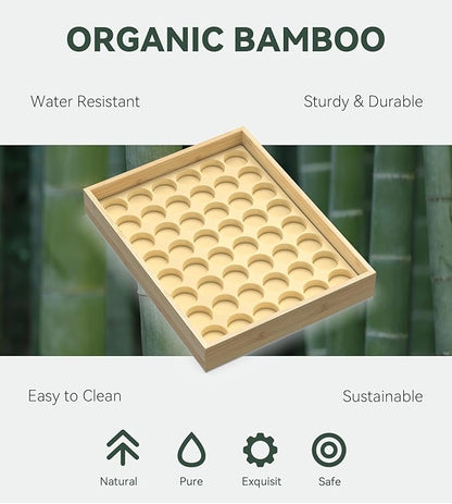 for Nespresso Original Capsules - Bamboo Coffee Pod Storage for Counter Drawer Insert - 48 Capsules Organizer (14.3” x 11” x 1.57”)