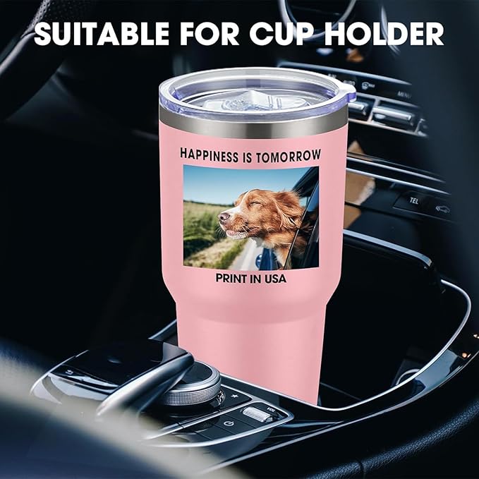 Personalized Coffee Tumbler Print in USA 30oz Stainless Steel Double Wall Insulated Coffee Cup With Text Photo Logo