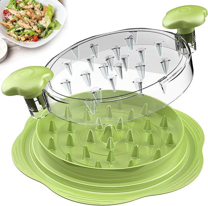 SURETIVIAN Chicken Shredder Tool Twist Large Chicken Breast Shredder with Brush&Fork, Visible Meat Shredder Machine, Anti-Slip Strip, Ergonomic Handle, BPA Free, Suitable for Pork Beef Chicken(Matcha)