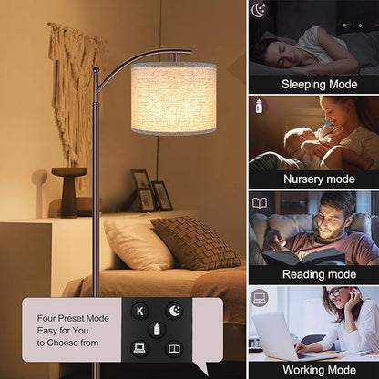 Floor Lamp for Living Room, 4 Color Temperature LED Floor Lamp with Remote Control & Foot Switch, LED Bulb Included, Modern Standing Lamp for Bedroom, Study Room, Office - Oil Rubbed Bronze