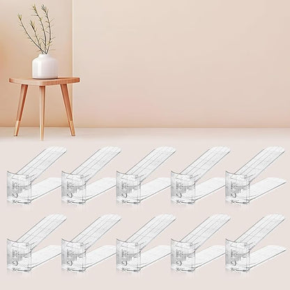 10 PACK Transparent Shoe Stacker,Shoe Slots Organizer for Closet, Shoe Display Space Saver,Adjustable Shoe Rack Organizer Holder for High Heels,Sneakers(Transparent)