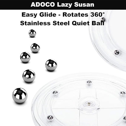 2 Tier Lazy Susan Bathroom Organizer, 9.25Inch Clear 360 Rotating Makeup Organizer for Vanity, Skincare Organizers Perfume Organizer, Spice Rack Organizer for Cabinet- Home Organization and Storage