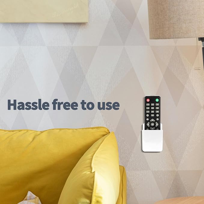 6 PCS Remote Control Holders Wall Mount, Self Adhesive TV Air Conditioner Remote Control Holder, Wall Mount Storage Box Organizer Wall Pen Holder Storage for Home Office School (White)