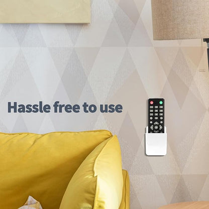 2 PCS Remote Control Holders Wall Mount, Self Adhesive TV Air Conditioner Remote Control Holder, Wall Mount Storage Box Organizer Wall Pen Holder Storage for Home Office School (White, 2)